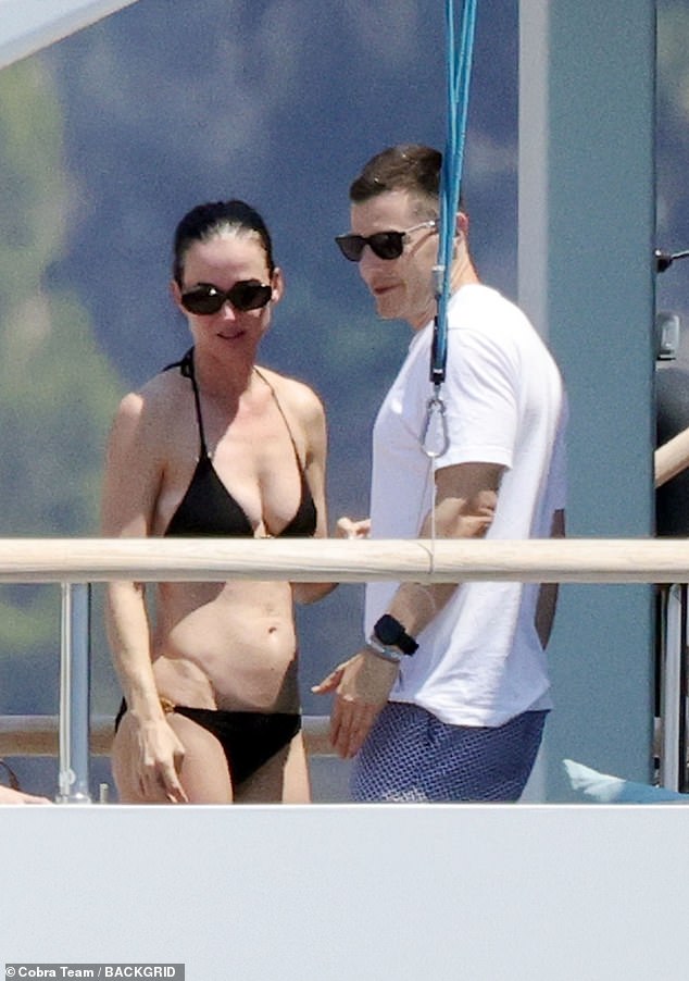 Katy Perry showed off her incredible figure in a black bikini during a respite on a yacht over the weekend