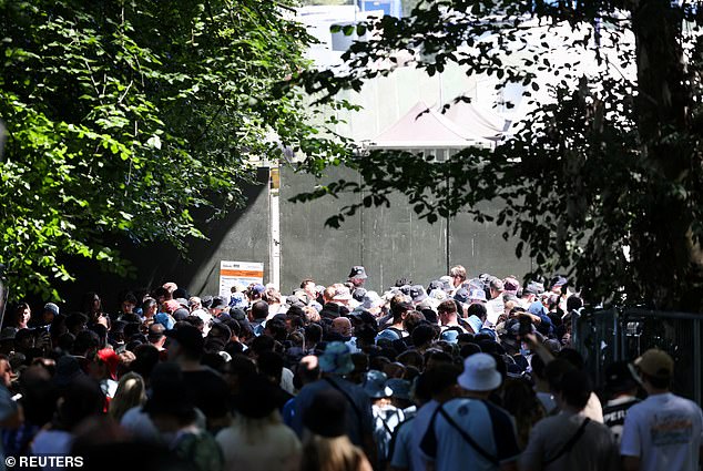 Excited fans were seen gathering in huge crowds as they awaited the gates opening for the show