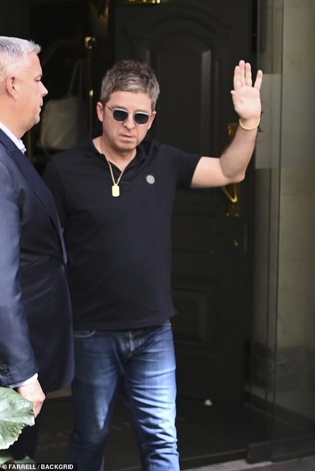 Noel Gallagher was mobbed by fans as he left his hotel for Heaton Park for the first of five sold-out reunion gigs on Friday