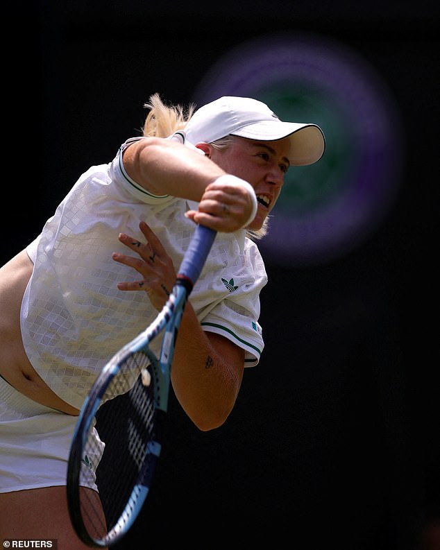 Sonay Kartal, 23, in action during her third round match against France's Diane Parry