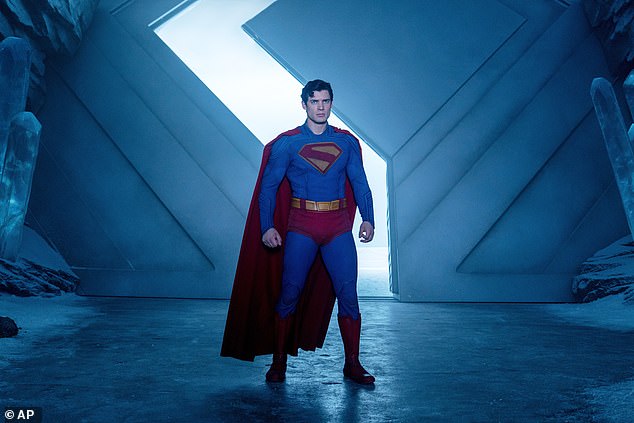 The latest Superman ¿ starring David Corenswet (pictured) as the Man of Steel and Rachel Brosnahan as Lois Lane ¿ is directed by James Gunn