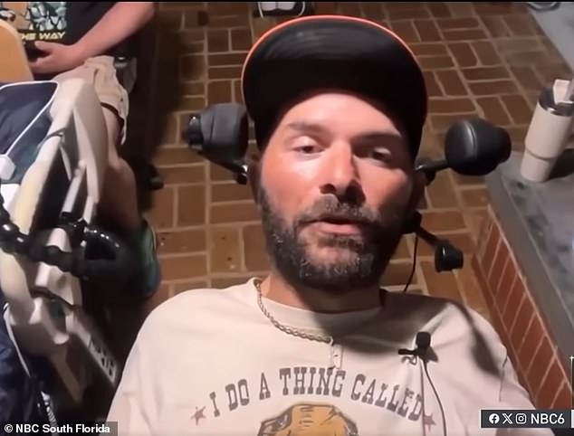 RJ, a quadriplegic who lost use of his limbs following a motorcycle accident, is the first patient at a Miami hospital to be fitted with the 'Telepathy' device, developed by Elon Musk's brain-interface company Neuralink