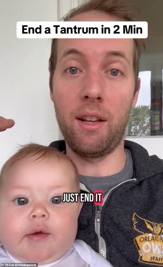 With his baby on his lap, he explained the color game is about intercepting your child's emotional brain and connecting to their rational side