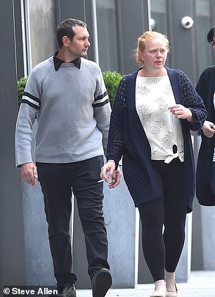 Mark Twigg, 43, (left) and Joanne Bedford, 37, (right) arriving for their trial at Manchester Crown Court