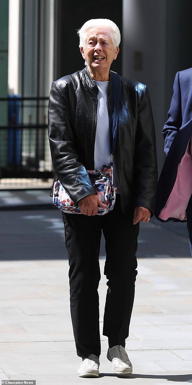 Ms Naish (pictured) and her doctor neighbour had been fighting over an inches-wide strip between their houses too narrow for a person to comfortably walk down