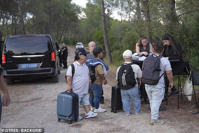 Lamine Yamal is in the spotlight for allegedly 'exploiting people with dwarfism', pictured here upon entry to the controversial party of the Barcelona teen sensation
