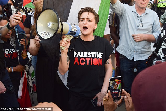 Large crowds gathered outside the Court of Appeal (pictured) in support of Palestine Action
