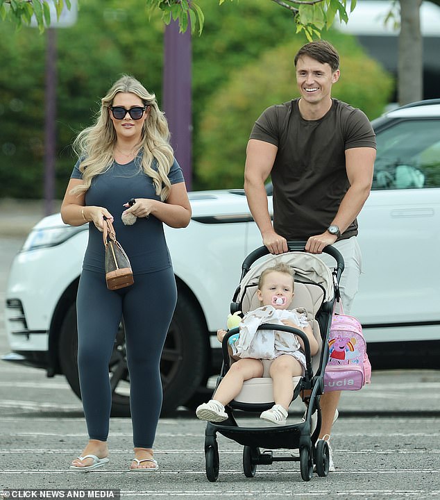 Pregnant Shaughna Phillips beamed as she joined her jailed boyfriend Billy Webb on a family day out on Thursday