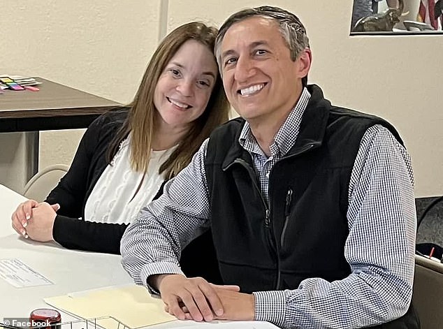State Rep. Giovanni Capriglione (pictured with his wife), 52, confessed to having an affair 'years ago' after a woman alleged he paid for 'meetups' and 'funded several abortions'