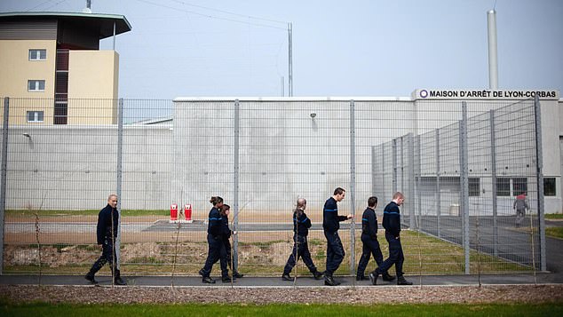 Police are investigating after the man got out of the Lyon-Corbas prison (pictured) in south-east France on Friday