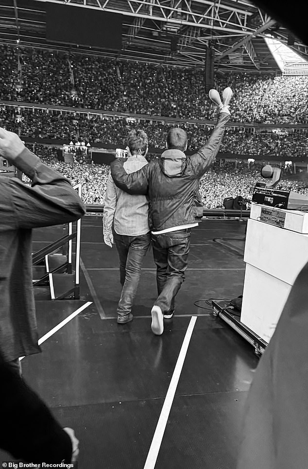Liam and Noel Gallagher proved their feud is well and truly behind them as the iconic brothers arrived on the Principality Stadium stage arm-in-arm