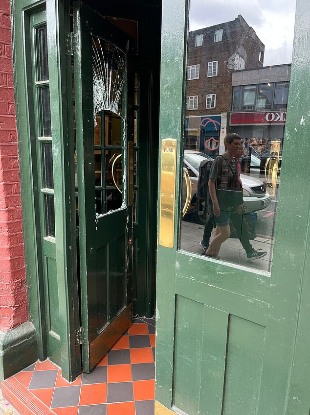 Some of the damage caused by the burglar and the police