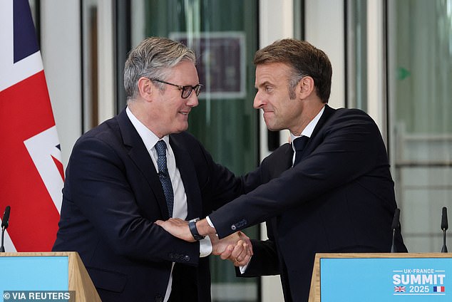 The French president marked the end of his state visit to Britain with a news conference at Northwood military HQ, Hertfordshire, alongside the Prime Minister