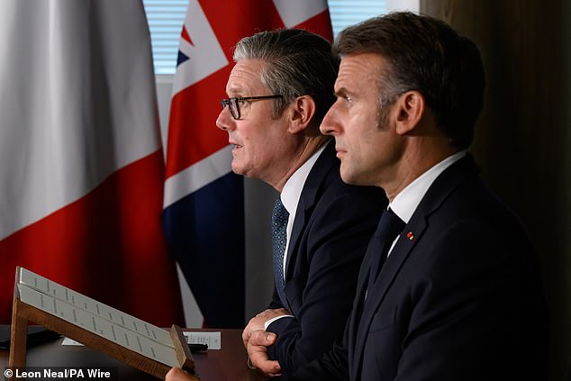 At Emmanuel Macron's side stood Sir Keir Starmer, playing the role of spare part