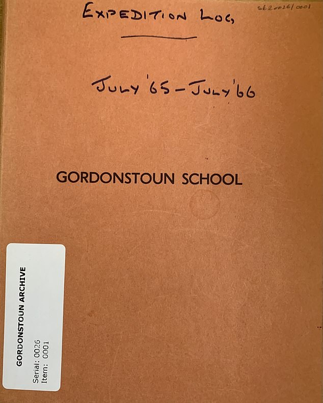 The log book from Prince Charles' Cairngorms DoE expedition in 1965