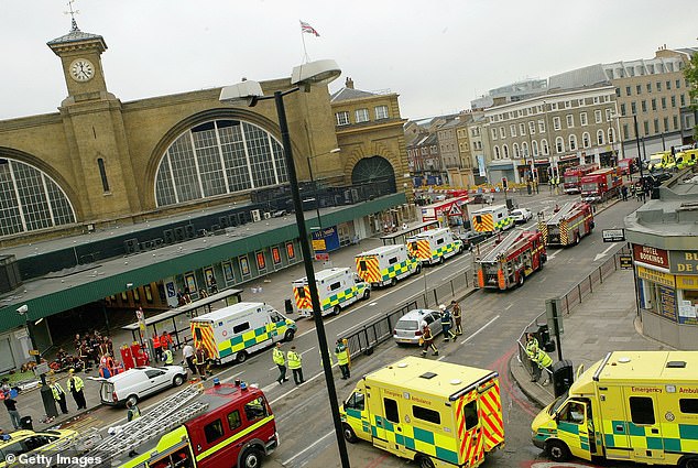 Emergency services fill King's Cross station after the attack