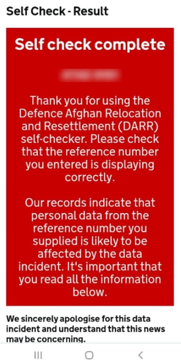 Sorry for any inconvenience: how the British government responds to Afghans who check on the UK website to confirm if their details were part of the massive data leak