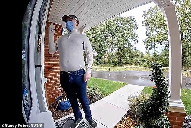 Ring doorbell footage has shown the moment two facemask-wearing burglars scout out homes before ransacking them for cash and jewellery