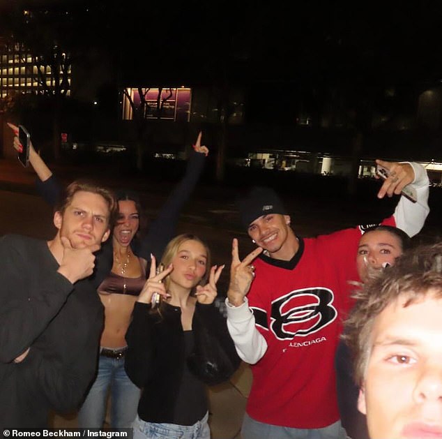 Romeo Beckham has made another social media dig at his older brother Brooklyn, sharing a sibling photo with Harper and Cruz during a fun night out in Miami