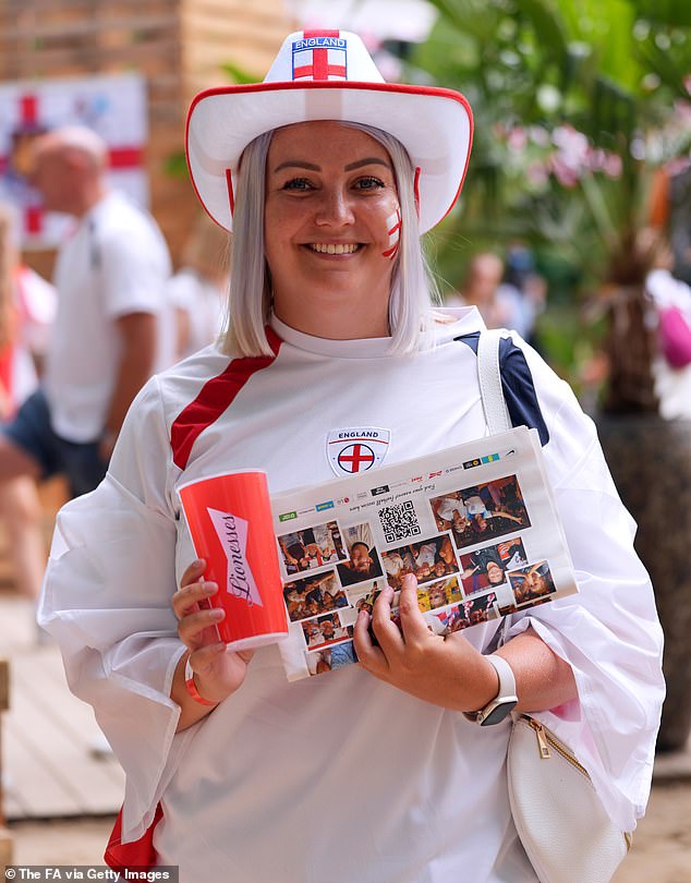 Fans are decked out in their red and white football gear as they await the much-anticipated final in Switzerland