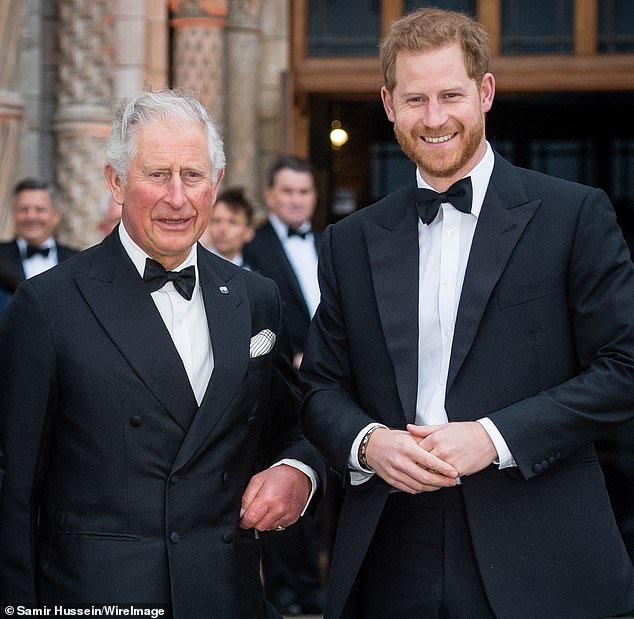 King Charles and Prince Harry at the Our Planet global premier in 2019