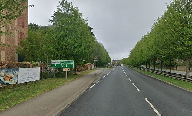 The child was injured after a black Toyota Auris smashed into her on the A4500 Weedon Road at Upton in Northampton