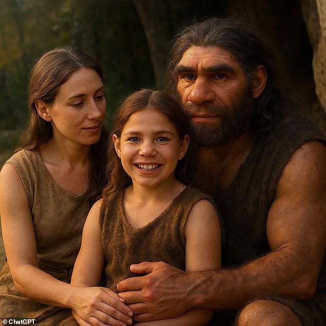 Scientists say that humans and Neanderthals likely interbred over thousands of years. Now MailOnline has combined the experts' views and AI to imagine what those hybrid offspring might have looked like (AI impression)