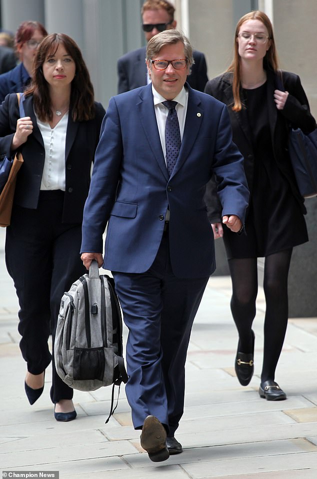 Edward Marcus (pictured outside court last month) was born out of a one-night stand that his mother had with a lawyer