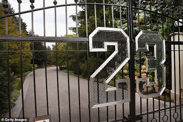 The front gates to the 'Champions Point' estate, which feature Michael Jordan's jersey number