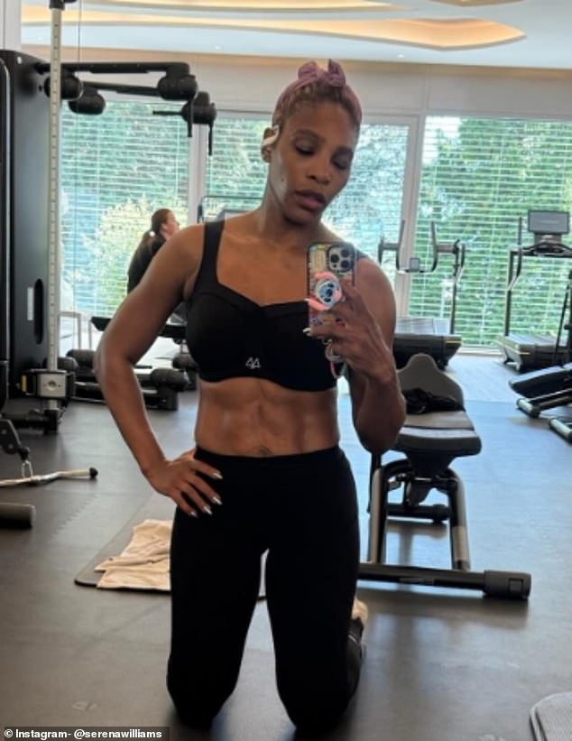Serena Williams showed off her chiseled physique in a new post to Instagram on Friday