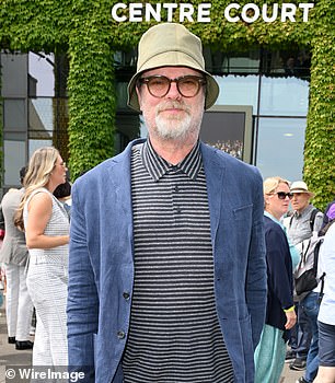 The actor, 59, looked worlds away from his time on the show as he sported a bushy beards while attending the The All England Lawn Tennis Club