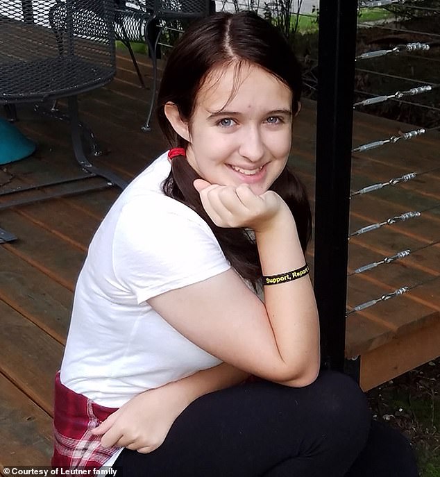 Geyser was arrested after she and her classmate Anissa Weier lured Peyton Leutner (pictured) to the woods after a sleepover in 2014