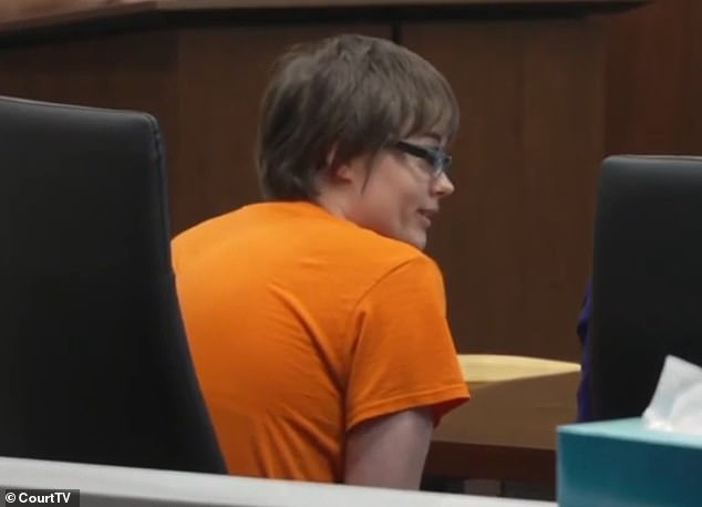 Morgan Geyser (pictured in court on Thursday), 22, was granted conditional release from the Winnebago Mental Health Institute, where she has spent the past seven years