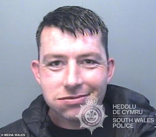Karl Griffiths (pictured), 42, of Penclawdd, Gower, staged his heinous attack after a day of group socialising at the friend's flat in the Welsh village on January 30 this year