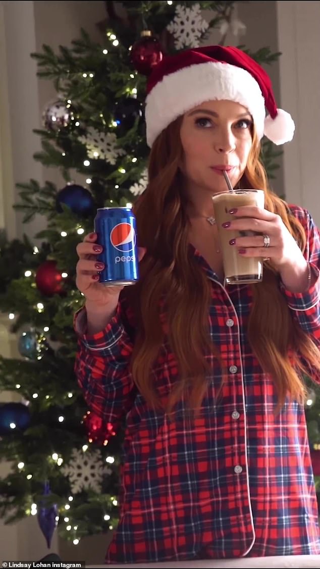 Taking a sip: In a behind-the-scenes video, the actress tried a sip of the drink and said it actually tasted pretty good