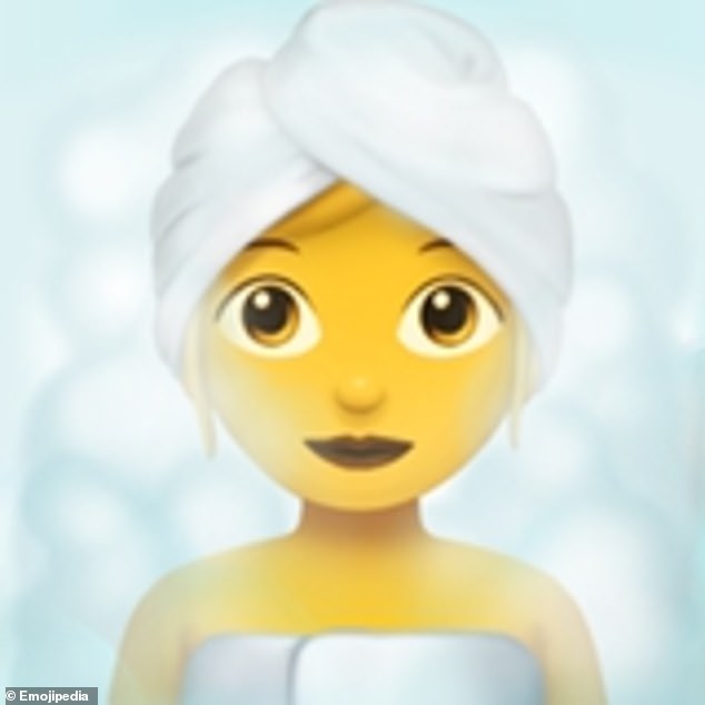 Some existing emoji are similar to the description of the 'missing emoji'. The 'Woman in Steamy Room' emoji on iOS features a woman wearing a towel on her head but with no cucumbers on her eyes