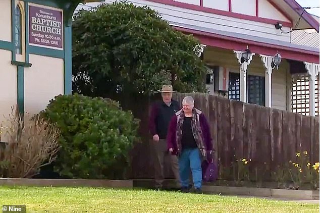 Ian Wilkinson (left) has made his first public sighting since Erin Patterson was found guilty of murdering his wife and in-laws
