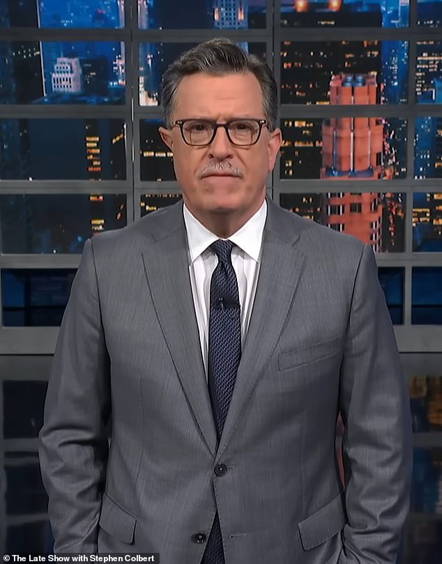 There was also a reference to the recently cancelled Late Show with Stephen Colbert