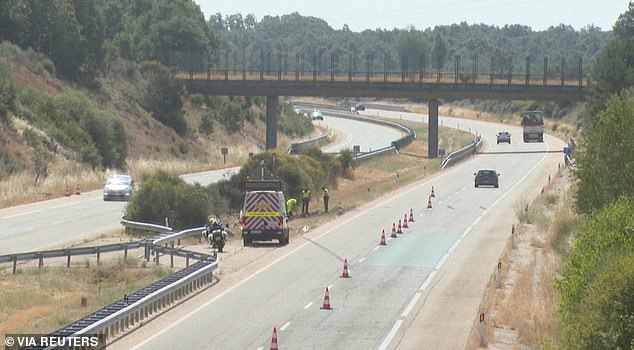 The highway where the fatal smash took place (pictured) is allegedly plagued by faults