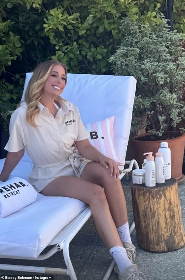 Stacey Solomon has not been able to dull her glow and left fans amazed last week when she made a radiant appearance at her brand's new skincare launch (pictured)