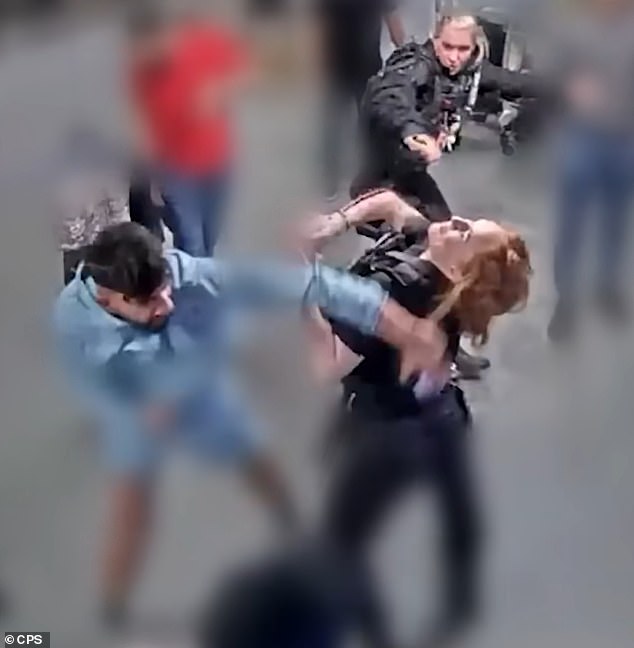 A trial at Liverpool Crown Court has been shown CCTV of Mohammed Fahir Amaaz, 20, swinging a punch at Manchester Airport - hitting PC Lydia Ward in the nose