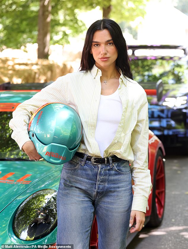 Dua Lipa showed she was a perfect fit for this year's Goodwood Festival of Speed - with an outfit change quicker than a F1 pitstop