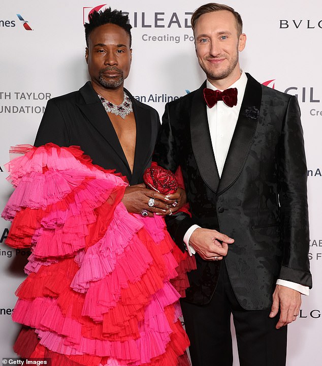 However, for the first time, this new revival will feature three Black actors in its leading roles - a historic casting choice Porter (pictured with husband) confirmed on Monday
