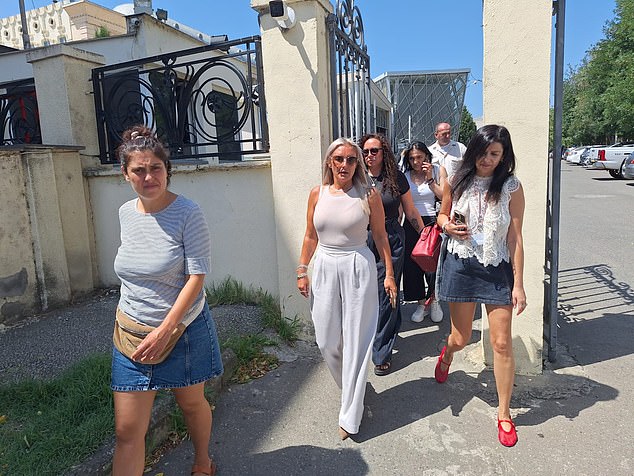 Bella Culley's mother pictured today outside Tbilisi City Court