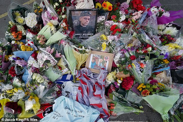 There was an outpouring of grief following the killing of Harvey, with floral tributes left piling outside Bramall Lane football stadium