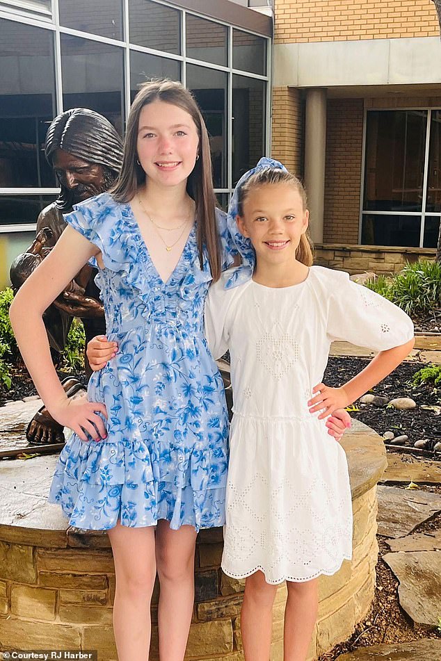 Blair, 13, (left) and Brooke Harber, 11, (right) were found dead about 12 hours after the flash floods erupted along the Guadalupe River early Friday morning