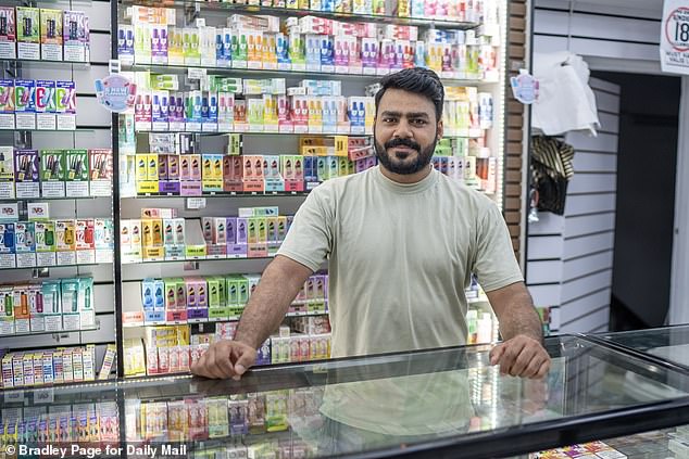 Moshin Aln, who has worked in a technology and vape shop in Camden Town in North London for more than two years, told MailOnline that he is concerned about local theft and drug use