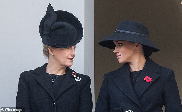 According to friends of Duchess Sophie, she was also ‘relieved’ that her move up the royal ranks means she no longer needs to curtsey to Meghan Markle