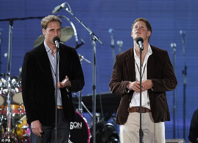 William and Harry hosting the Concert for Diana in 2007