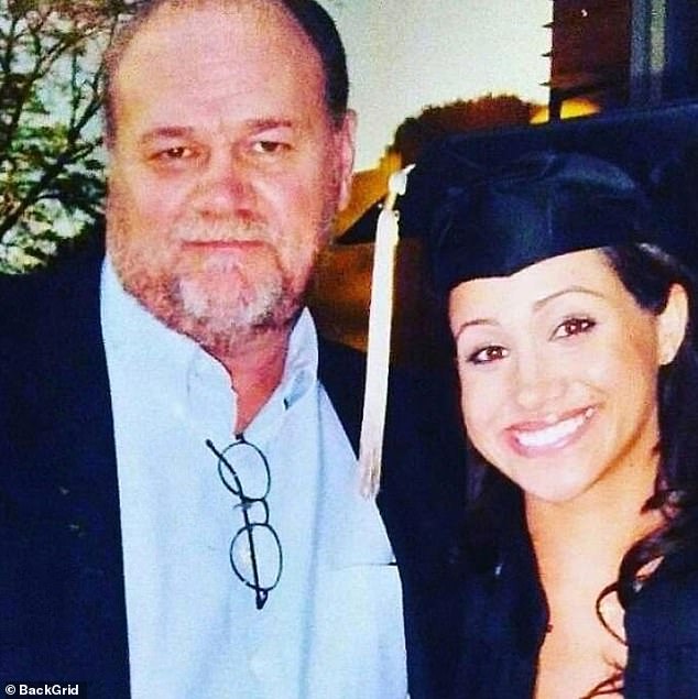 Meghan Markle with her father, Thomas Markle, at her college graduation